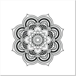 Flower Madala - Coloring Tee Posters and Art